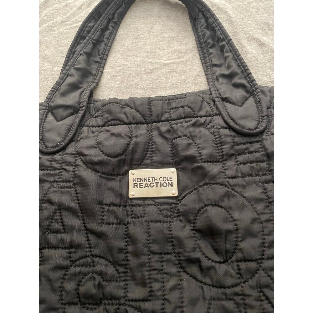Kenneth Cole Reaction Womens Black Quilted Shoulder Bag Tote - Picture 7 of 13
